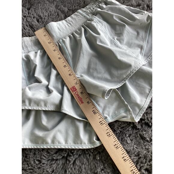 Lululemon Hotty Hot Low-Rise Lined Shorts Athletic Running Gym Light Blue 10 - Picture 9 of 10